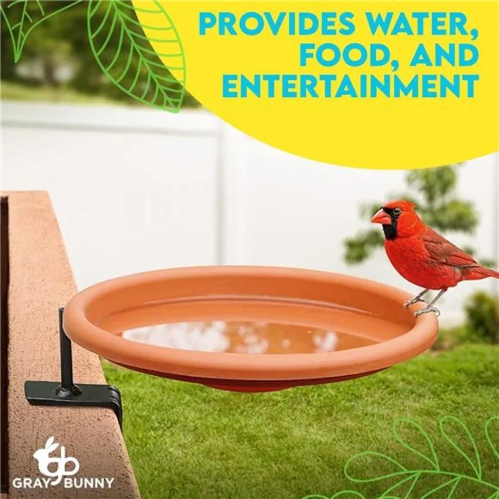 Bird Bath Bowl 12 Inches - Deck Mounted Bird Water Feeder, Large Bird Bath, Bowl